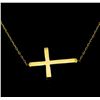 Image 2 : 14KT Yellow Gold Cross Necklace