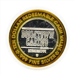 .999 Silver Boomtown Casino Biloxi Mississippi $10 Casino Gaming Token Limited E