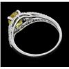 Image 3 : Platinum 1.49ct Yellow Sapphire and Diamond Ring