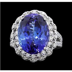 18KT White Gold 12.01ct Tanzanite and Diamond Ring