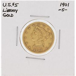 1901-S $5 Liberty Head Half Eagle Gold Coin