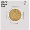 Image 1 : 1901-S $5 Liberty Head Half Eagle Gold Coin