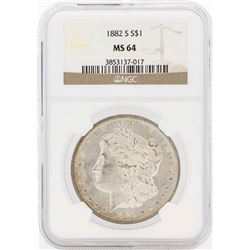 1882-S $1 Morgan Silver Dollar Coin NGC MS64