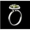 Image 4 : 14KT White Gold 3.00ct Green Tourmaline and Diamond Ring