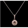 Image 1 : 14KT Rose Gold 0.47ct Morganite and Diamond Pendant with Chain