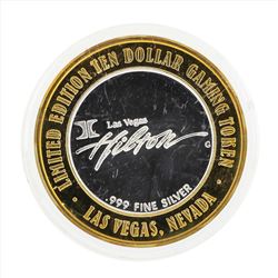 .999 Silver Las Vegas Hilton $10 Casino Gaming Token Limited Edition