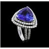 Image 4 : Platinum 5.80ct Tanzanite and Diamond Ring