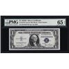Image 1 : 1935D $1 Silver Certificate Note Narrow PMG Gem Uncirculated 65EPQ