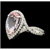 Image 2 : 18KT White Gold 2.28ct Morganite and Diamond Ring