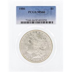 1886 $1 Morgan Silver Dollar Coin PCGS MS66