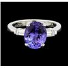 Image 1 : 14KT White Gold 3.45ct Tanzanite and Diamond Ring