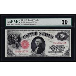 1917 $1 Legal Tender Note PMG VF30