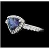 Image 2 : 14KT White Gold 1.67ct GIA Cert Tanzanite and Diamond Ring