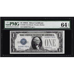 1928A $1 Silver Certificate Note PMG Choice Uncirculated 64EPQ
