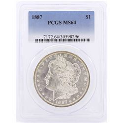 1887 $1 Morgan Silver Dollar Coin PCGS MS64