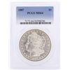 Image 1 : 1887 $1 Morgan Silver Dollar Coin PCGS MS64
