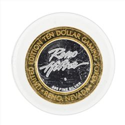 .999 Silver Reno Hilton $10 Casino Gaming Token Limited Edition
