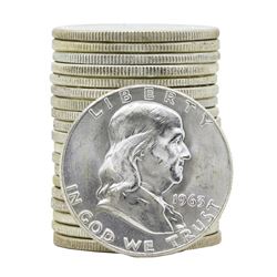 Roll of (20) 1963 Brilliant Uncirculated Franklin Half Dollar Coins