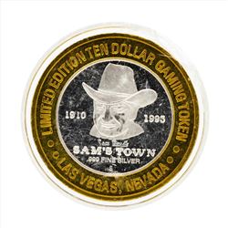 .999 Silver Sam Boyds Sams Town $10 Casino Gaming Token Limited Edition