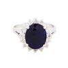 Image 1 : 14KT White Gold 3.54ct Sapphire and Diamond Ring