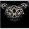 Image 2 : SILVER 56.49ctw Sapphire and Diamond Necklace