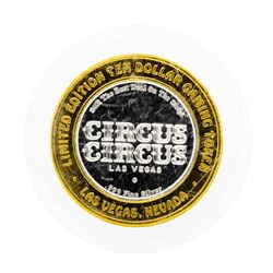.999 Silver Circus Circus $10 Casino Gaming Token Limited Edition