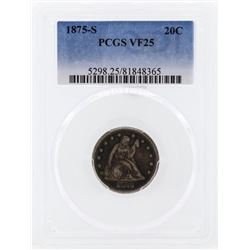 1875-S Seated Liberty Twenty Cent Piece Coin PCGS VF25