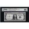 Image 1 : 1935D $1 Silver Certificate Note Narrow PMG Gem Uncirculated 66EPQ