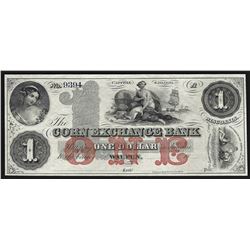 1800's $1 The Corn Exchange Bank Obsolete Bank Note