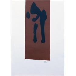 ROBERT MOTHERWELL (1915-1991) PRIMAL SIGN II INITIALED "R" LOWER RIGHT AQUATINT AND LIFT-GROUND E...
