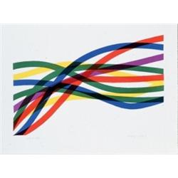 PIERO DORAZIO (B. 1927) SYMPHONY IN BLUE SIGNED AND DATED "D'ORAZIO 1967" LOWER RIGHT LITHOGRAPH ...