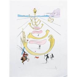 SALVADOR DALI (1904-1989) MASQUE DE LA MORT (MASK OF DEATH) DRYPOINT ETCHING WITH STENCIL ON PAPE...