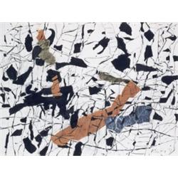PERLE FINE (1908-1988) UNTITLED SIGNED AND DATED "PERLE FINE 57" LOWER RIGHT GOUACHE, PAPER COLLA...
