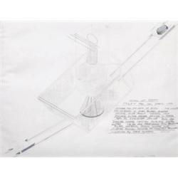 DENNIS OPPENHEIM (B. 1938) SATURN UP-DRAFT, PROJECT FOR ARC PARIS GRAPHITE ON PAPER 381/2 X 301/4...