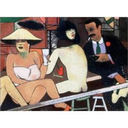 RICHARD MERKIN (B. 1938) THE TRIUMPH OF HARLEQUIN PASTEL ON PAPER 22 X 31 IN. (55.9 X 78.7 CM) EX...