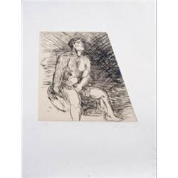 SANDRO CHIA (B. 1946) LIGHT STRUCK INTAGLIO ETCHING WITH CHINE COLL+ ON PAPER 41 X 31 IN. (104.1 ...