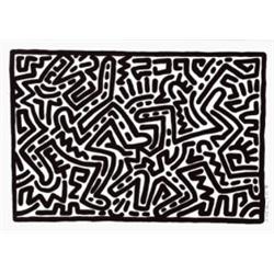 KEITH HARING (1958-1990) UNTITLED SIGNED, INSCRIBED, NUMBERED OF 40 AND DATED "K.HARING 3.82. " A...