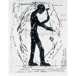 JONATHAN BOROFSKY (B. 1942) WORKERS ON PLANET EARTH SIGNED, DEDICATED AND NUMBERED "BOROFSKY, TO ...