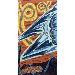 GREGORY AMENOFF (B. 1948) MNEMOSYNE WOODCUT ON PAPER 64 X 371/2 IN. (162.6 X 95.3 CM) EXECUTED IN...