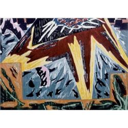 GREGORY AMENOFF (B. 1948) URANIA WOODCUT ON PAPER 371/4 X 475/8 IN. (94.6 X 120.9 CM) EXECUTED IN...