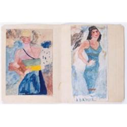 JUSTIN MCCARTHY (1892-1977) UNTITLED PEN AND INK AND WATERCOLOR ON PAPER 12 X 20 IN. (30.5 X 50.8...