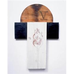 BRUNO CECCOBELLI (B. 1952) LUNGA E BREVE (LONG AND SHORT) MIXED MEDIA 31 X 201/2 IN. (78.7 X 52.1...