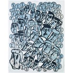 DONALD BAECHLER (B. 1956) CROWDS SIGNED, NUMBERED OF 35 AND DATED ALONG THE LOWER EDGE COLOR WOOD...