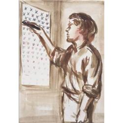 NICOLE EISENMAN (B. 1963) UNTITLED WATERCOLOR ON PAPER 213/4 X 151/2 IN. (55.2 X 39.4 CM) EXECUTE...