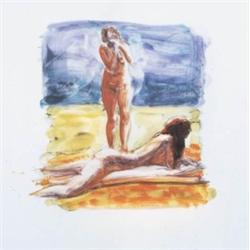 ERIC FISCHL (B. 1948) SCENES AND SEQUENCES BOUND PUBLICATION WITH ORIGINAL MONOTYPE ON PAPER SIGN...