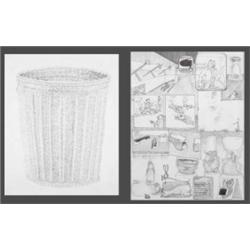 JIM SHAW (B. 1952) DREAM DRAWING, SHEEP RUSTLERS HAD TAKEN OVER UNTITLED (TRASH CAN TEXT) GRAPHIT...