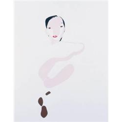 NICOLA TYSON (B. 1960) DARK HAIRED GIRL SIGNED, TITLED AND DATED TWICE "DARK HAIRED GIRL 1998 NIC...