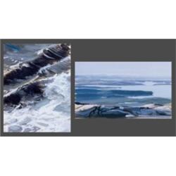 RICHARD ESTES (B. 1932) (I) WAKE (II) MOUNT DESERT EACH SIGNED, TITLED AND DATED "(WAKE, MOUNT DE...