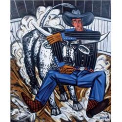 DAVID BATES (B. 1952) RODEO OIL ON CANVAS 72 X 60 IN. (182.9 X 152.4 CM) EXECUTED IN 1986 ESTIMAT...