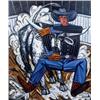 Image 1 : DAVID BATES (B. 1952) RODEO OIL ON CANVAS 72 X 60 IN. (182.9 X 152.4 CM) EXECUTED IN 1986 ESTIMAT...